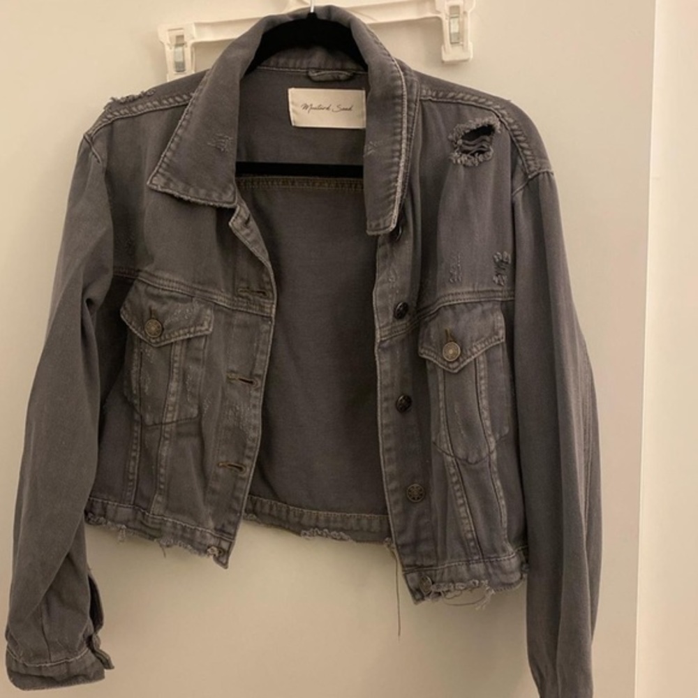 Soft cotton grey denim jacket